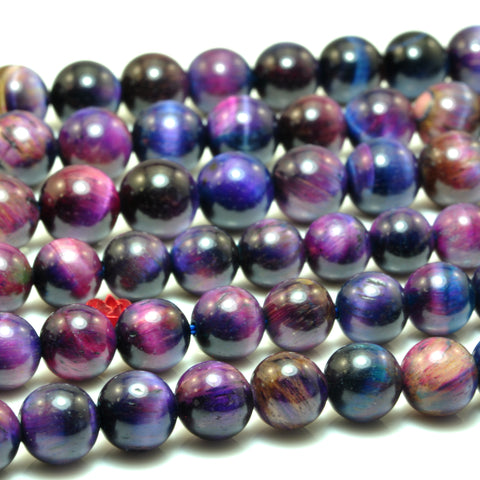 Galaxy Tiger Eye stone smooth round loose beads wholesale rainbow tiger's eye for jewelry making 8mm 10mm