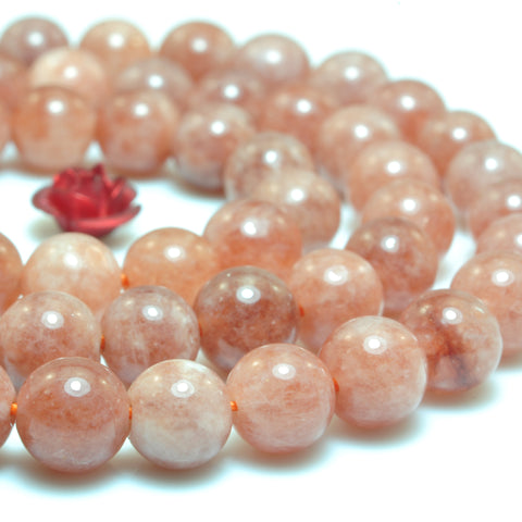 YesBeads Malaysia Jade smooth round loose beads orange gemstone wholesale jewlery 15"