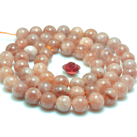 YesBeads Malaysia Jade smooth round loose beads orange gemstone wholesale jewlery 15"
