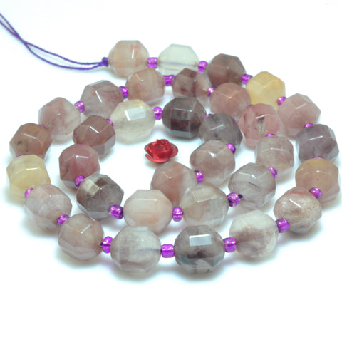 YesBeads Natural Raspberry quartz faceted double terminated point beads wholesale mix gemstone jewelry making 15"