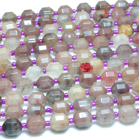 YesBeads Natural Raspberry quartz faceted double terminated point beads wholesale mix gemstone jewelry making 15"