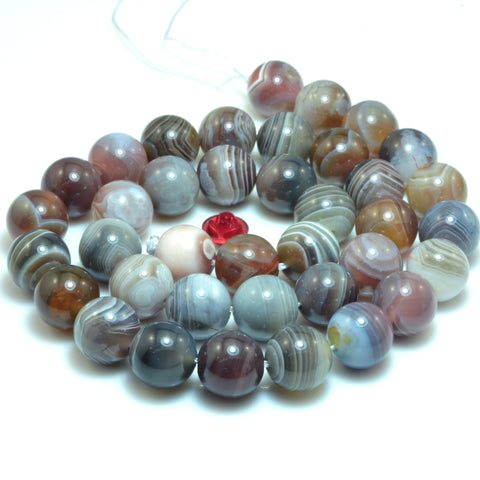 Natural Brown Botswana Agate smooth round loose beads gemstones wholesale jewelry making bracelet necklace diy