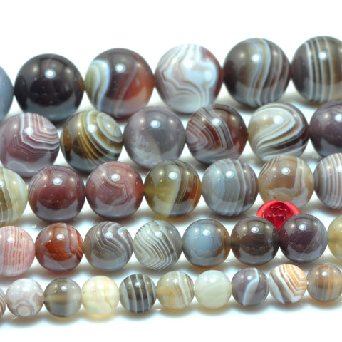 Natural Brown Botswana Agate smooth round loose beads gemstones wholesale jewelry making bracelet necklace diy
