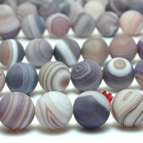 Natural Banded Agate matte round loose beads purple brown agate gemstone wholesale jewelry bracelet necklace diy