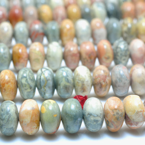 YesBeads Natural Sky eye Jasper smooht rondelle loose beads wholesale gemstone handmake jewelry 15"