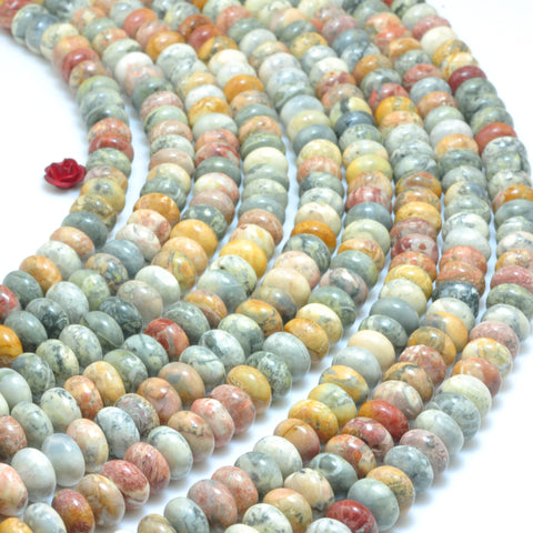 YesBeads Natural Sky eye Jasper smooht rondelle loose beads wholesale gemstone handmake jewelry 15"