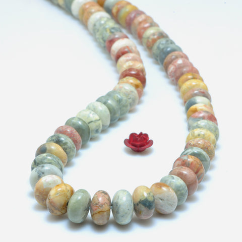 YesBeads Natural Sky eye Jasper smooht rondelle loose beads wholesale gemstone handmake jewelry 15"