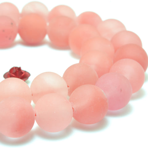 YesBeads Red Cherry quartz matte round beads wholesale gemstone jewelry making