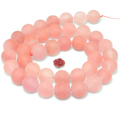 YesBeads Red Cherry quartz matte round beads wholesale gemstone jewelry making