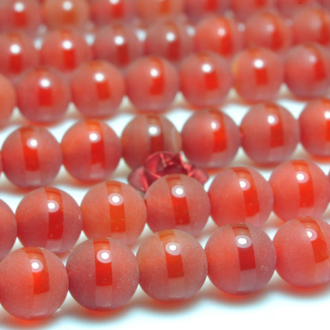YesBeads Red Jade Oneline matte round beads wholesale gemstone jewelry making 15"