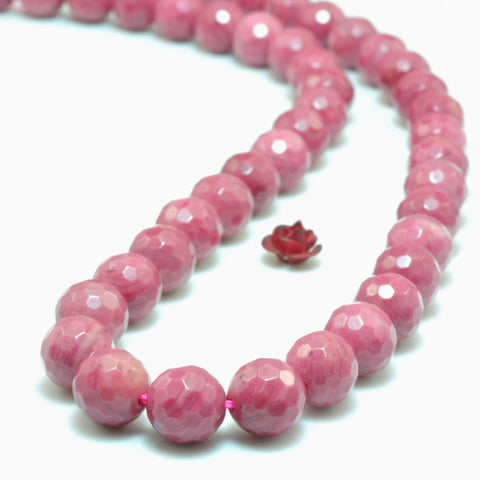 Natural Red Rhodonite AA grade faceted round loose beads wholesale gemstone for jewelry making DIY bracelets necklace 6 8 10mm