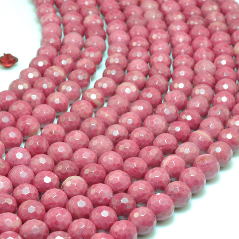 Natural Red Rhodonite AA grade faceted round loose beads wholesale gemstone for jewelry making DIY bracelets necklace 6 8 10mm