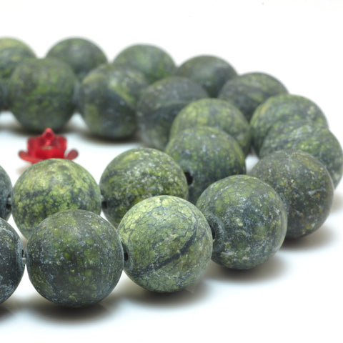 Natural Russian Serpentine Stone matte loose round beads wholesale gemstone jewelry making diy bracelet necklace