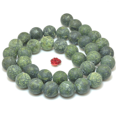 Natural Russian Serpentine Stone matte loose round beads wholesale gemstone jewelry making diy bracelet necklace