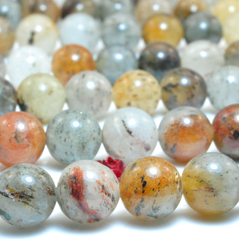 Natural Phantom Crystal smooth round beads wholesale gemstone jewelry making bracelet necklace diy