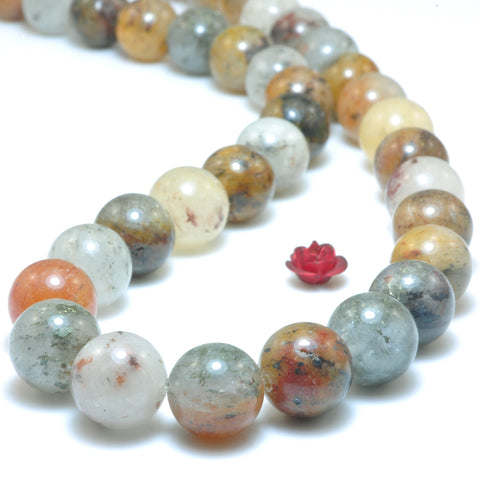 Natural Phantom Crystal smooth round beads wholesale gemstone jewelry making bracelet necklace diy