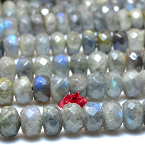 YesBeads Natural Labradorite faceted rondelle beads wholesale gemstone jewelry making