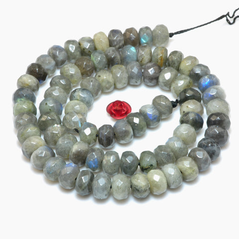 YesBeads Natural Labradorite faceted rondelle beads wholesale gemstone jewelry making