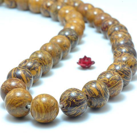 YesBeads Natural Rubber stone smooth round beads wholesale gemstone jewelry making 15"