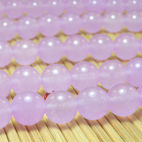 YesBeads Purple Lavender Jade smooth round loose beads wholesale gemstone jewelry making