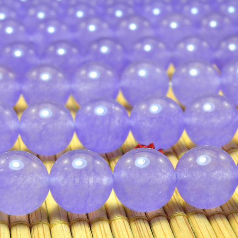 YesBeads Purple Jade smooth round loose beads wholesale gemstone jewelry making