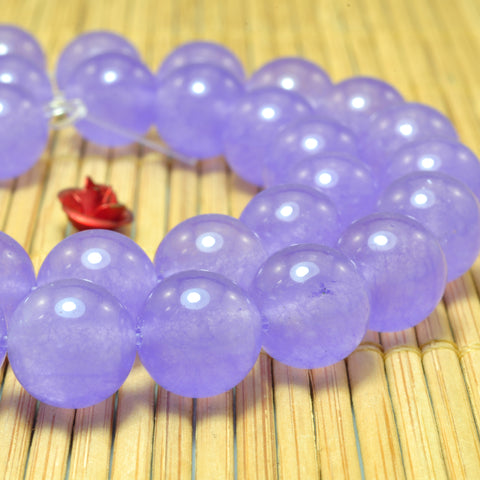 YesBeads Purple Jade smooth round loose beads wholesale gemstone jewelry making