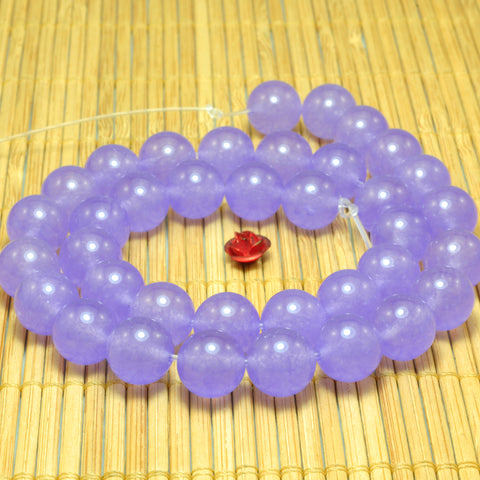 YesBeads Purple Jade smooth round loose beads wholesale gemstone jewelry making