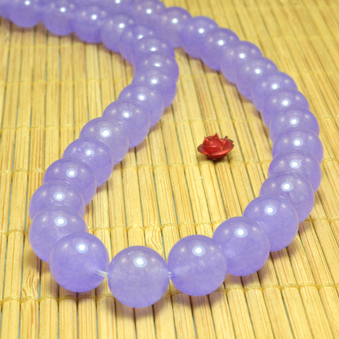 YesBeads Purple Jade smooth round loose beads wholesale gemstone jewelry making