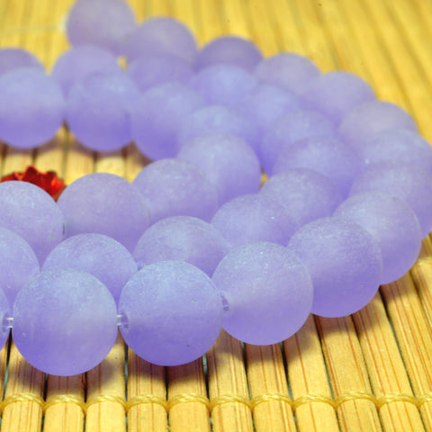 YesBeads Purple Jade matte round loose beads wholesale gemsotne jewelry making