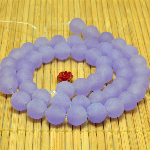 YesBeads Purple Jade matte round loose beads wholesale gemsotne jewelry making