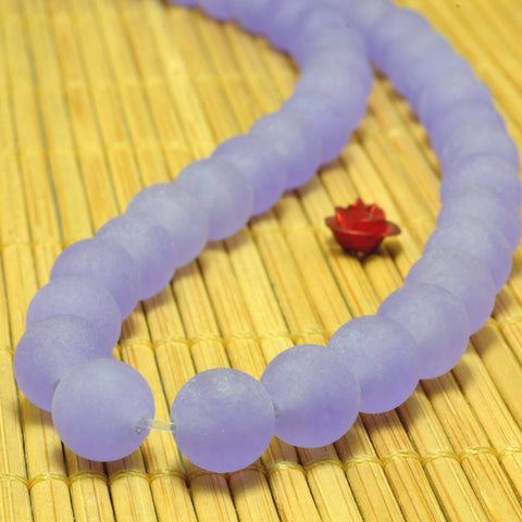 YesBeads Purple Jade matte round loose beads wholesale gemsotne jewelry making