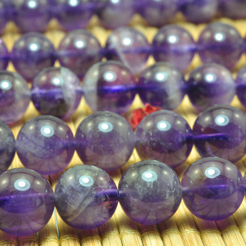 Natural Amethyst smooth round beads wholesale gemstone jewelry making bracelet necklace diy