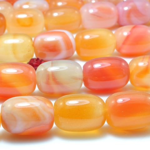 Natural Rainbow Agate smooth barrel beads wholesale gemstone jewelry making bracelet necklace diy
