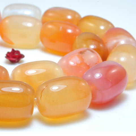 Natural Rainbow Agate smooth barrel beads wholesale gemstone jewelry making bracelet necklace diy