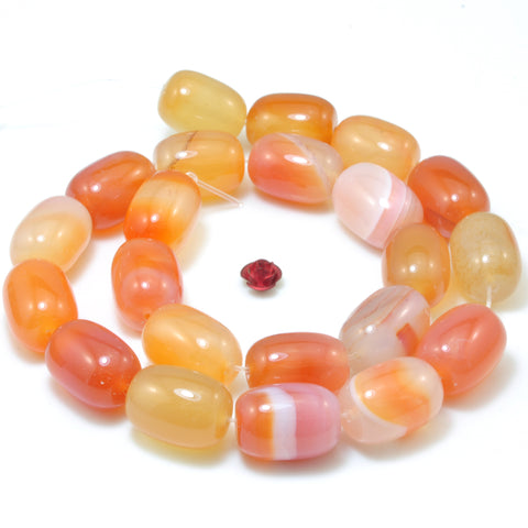 Natural Rainbow Agate smooth barrel beads wholesale gemstone jewelry making bracelet necklace diy