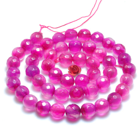 Rose red agate faceted round beads wholesale gemstone jewelry making bracelet diy stuff