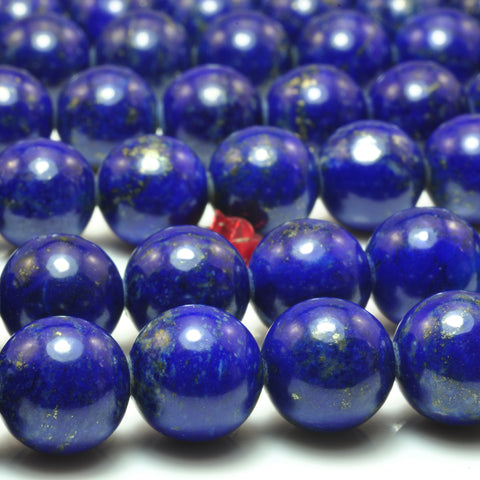Natural Lapis Lazuli A grade smooth round beads blue gemstone wholesale jewelry bracelet necklace diy