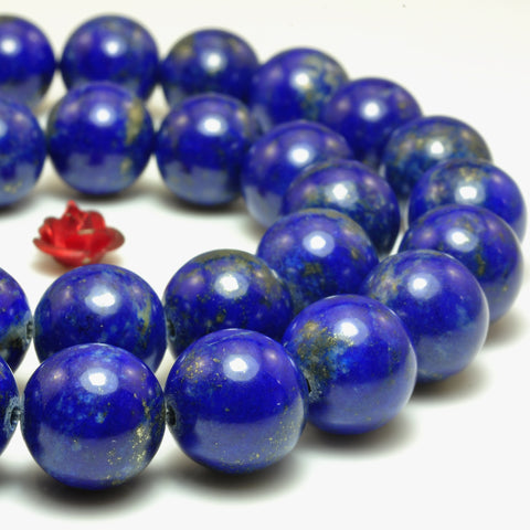 Natural Lapis Lazuli A grade smooth round beads blue gemstone wholesale jewelry bracelet necklace diy