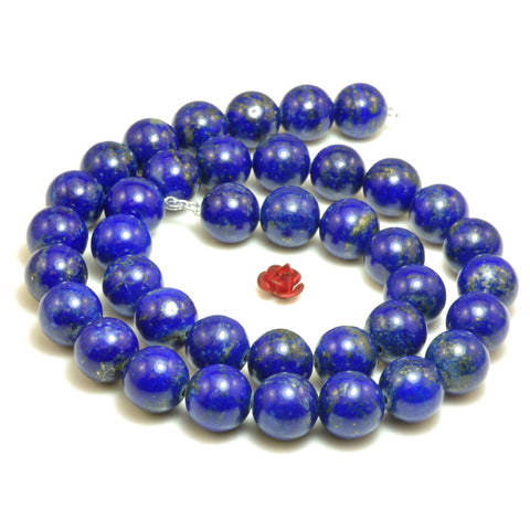 Natural Lapis Lazuli A grade smooth round beads blue gemstone wholesale jewelry bracelet necklace diy