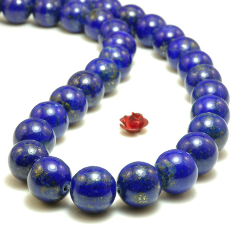 Natural Lapis Lazuli A grade smooth round beads blue gemstone wholesale jewelry bracelet necklace diy