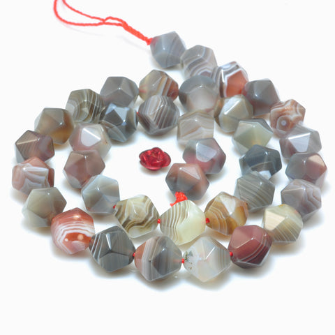 YesBeads Natural Brown Botswana Agate faceted star cut loose nugget beads wholesale gemstone jewelry