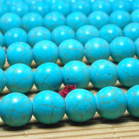 YesBeads Chinese Green Turquoise smooth round loose beads wholesale gemstone jewelry