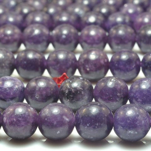 Natural Purple Lepidolite smooth round beads gemstone wholesale jewelry making bracelet necklace diy