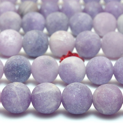Natural Lilac Purple Quartz stone matte round loose beads wholesale gemstone jewelry making 15"