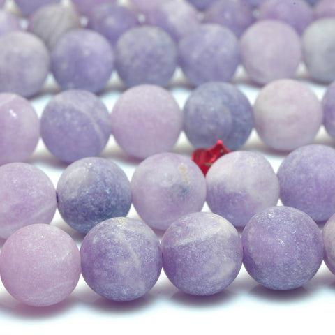 Natural Lilac Purple Quartz stone matte round loose beads wholesale gemstone jewelry making 15"