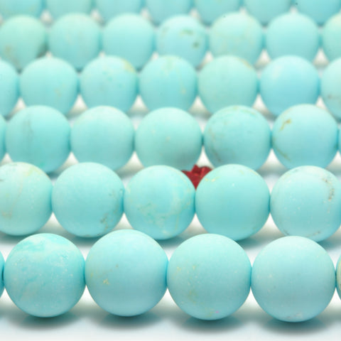 YesBeads Blue Turquoise matte round loose beads wholesale gemstone jewelry making