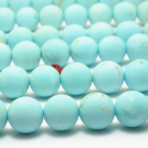 YesBeads Blue Turquoise matte round loose beads wholesale gemstone jewelry making