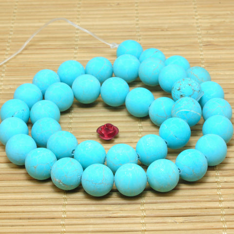 YesBeads Green Turquoise matte round loose beads wholesale gemstone jewerly making