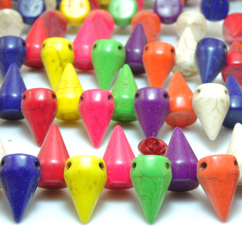 YesBeads Chinese Turquoise mix color smooth cone Synthetic beads wholesale jewelry