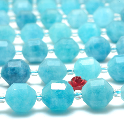 YesBeads Malaysia Jade faceted double terminated point beads blue jade wholesale gemstone jewelry 15"